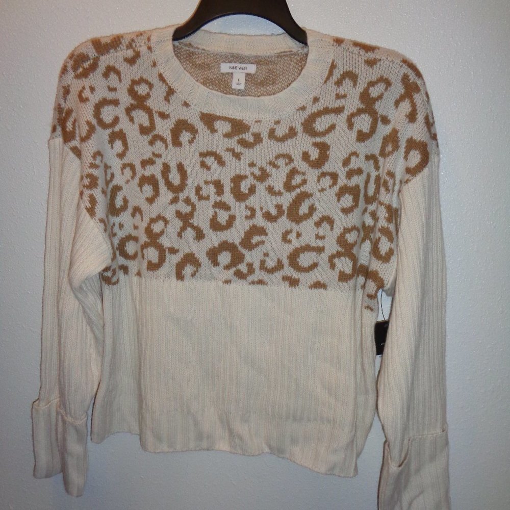 Nine West Cheetah Sweater Size Large NWT